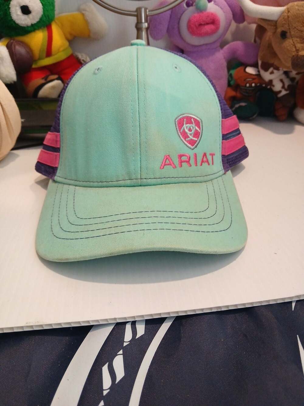 Ariat Trucker Hat One Size Turquoise Purple Pink Snapback Cap